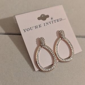 You're Invited Gold and Silver Crystal Earrings